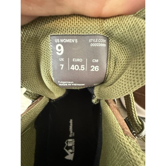 REI Co-op Trailmade Waterproof Hiking Boots Women's 9 Green Brown - Picture 8 of 8